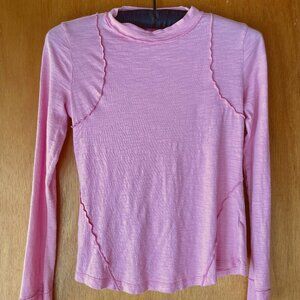 Anthropologie Pilcro Reconstructed Racer Tee Hot Pink - Size XS